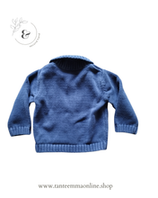 Load image into Gallery viewer, blue sweater with Nordic pattern - boy - spring autumn - 100% cotton - 12 months Tante Emma Online