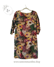 Load image into Gallery viewer, Mini dress - floreal pattern - long sleeve - 100% cotton - size S Tante Emma Online