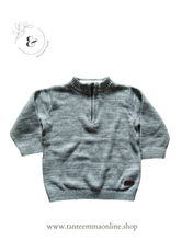 Load image into Gallery viewer, grey sweater with zip - boy - 100% cotton - H&M - size 9/12 months - spring autumn Tante Emma Online