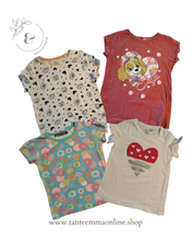 Load image into Gallery viewer, Set of 4 t-shirt - summer - girl - cotton - 2/4 years