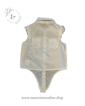 Load image into Gallery viewer, White sleeveless shirt with front knot - cotton - 3 years - 98 cm