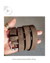 Load image into Gallery viewer, Brown real leather belt - new without tag - made in Italy - woman Tante Emma Online