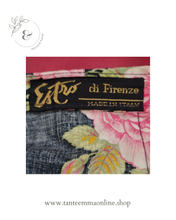 Load image into Gallery viewer, Long black skirt with floreal pattern - cotton - made in Italy by Estro di Firenze - Tante Emma Online