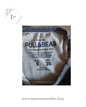 Load image into Gallery viewer, Short sleeve t-shirt - striped - light and dark blue - Pull & Bear - size S