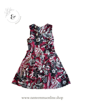 Load image into Gallery viewer, Sleeveless dress - midi - fantasy pattern - Bordeaux, white and black - woman - Altamira Milano - size S