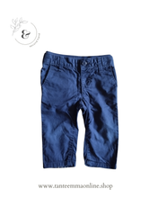 Load image into Gallery viewer, set baby sweater and pants - White and blue striped sweater Brums 100% cotton- blue pants Baby Gap 100% cotton - size 6/12 months Tante Emma Online