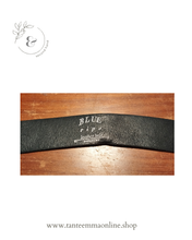 Load image into Gallery viewer, black belt in real leather - Blue rip - woman Tante Emma Online