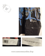 Load image into Gallery viewer, Long sleeve maxi t-shirt - blue and black pattern - boat neckline - Desigual - size S