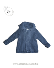 Load image into Gallery viewer, Grey removable hooded cardigan - 100% cotton - boy - size 12 months, 74 cm - Obaibi Tante Emma Online