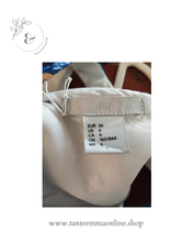 Load image into Gallery viewer, knee-length dress - sleeveless - with holes on the back - floreal pattern - white, blu and turquise - size Eur 36 Tante Emma Online