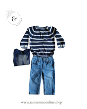 Load image into Gallery viewer, Set trio - Sweatshirt, long sleeve t-shirt and jeans- boy - 100% cotton - size 12/18 months Tante Emma Online