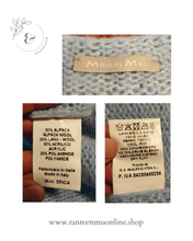 Load image into Gallery viewer, Short sweater - light blue - alpaca and wool - Size S - woman