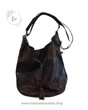 Load image into Gallery viewer, Shoulder bucket bag - brown and dark brown - real leather - handcrafted in Italy - A.S. 98 Tante Emma Online