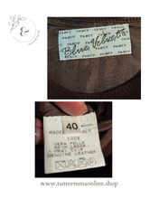 Load image into Gallery viewer, Sleeveless dress in leather and wool - autumn winter - brown - size 40