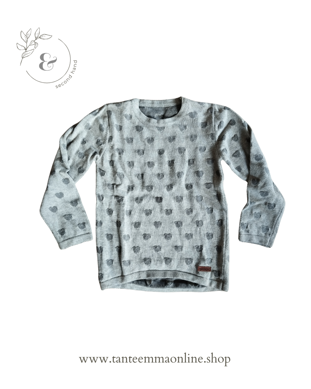 Maglione con cuori - grigio - bambina - 5 anni