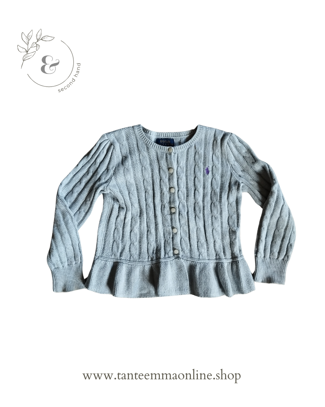 Sweater Ralph Lauren - Grey - Cotton - girl - 6 years