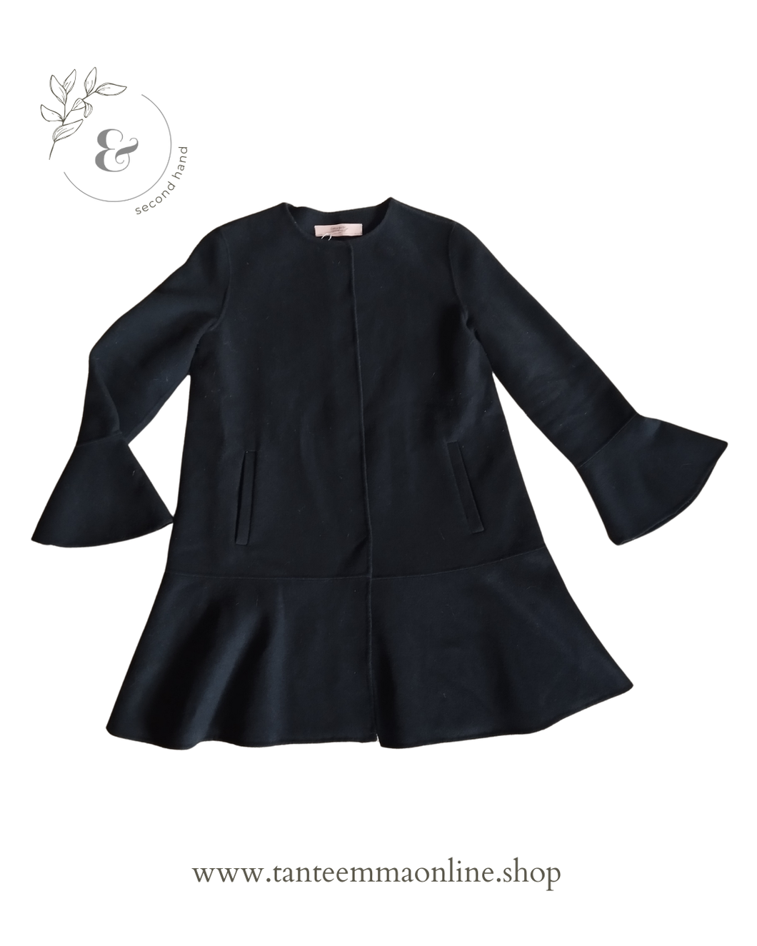 Cappotto nero - donna - lana - Zara Basic - taglia S