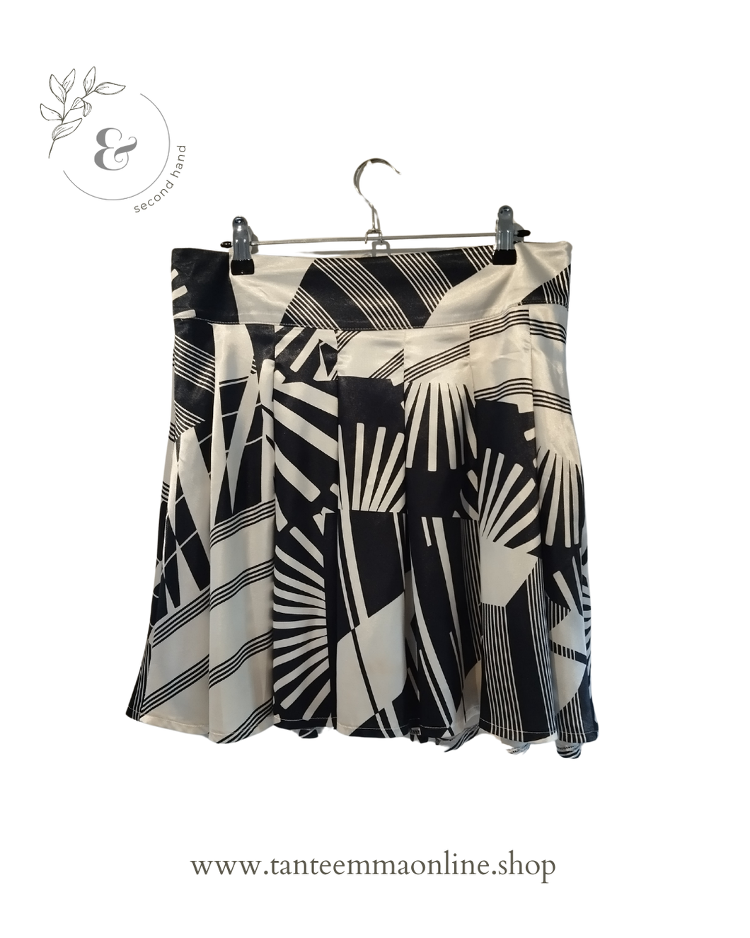 Mini skirt - black and white - polyester and elastane - spring summer - Size 42 - Motivi Tante Emma Online