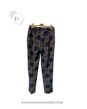 Carica l&#39;immagine nel visualizzatore di Gallery, Pantaloni fantasia - nero bianco e blu - con coulisse - taglia M
