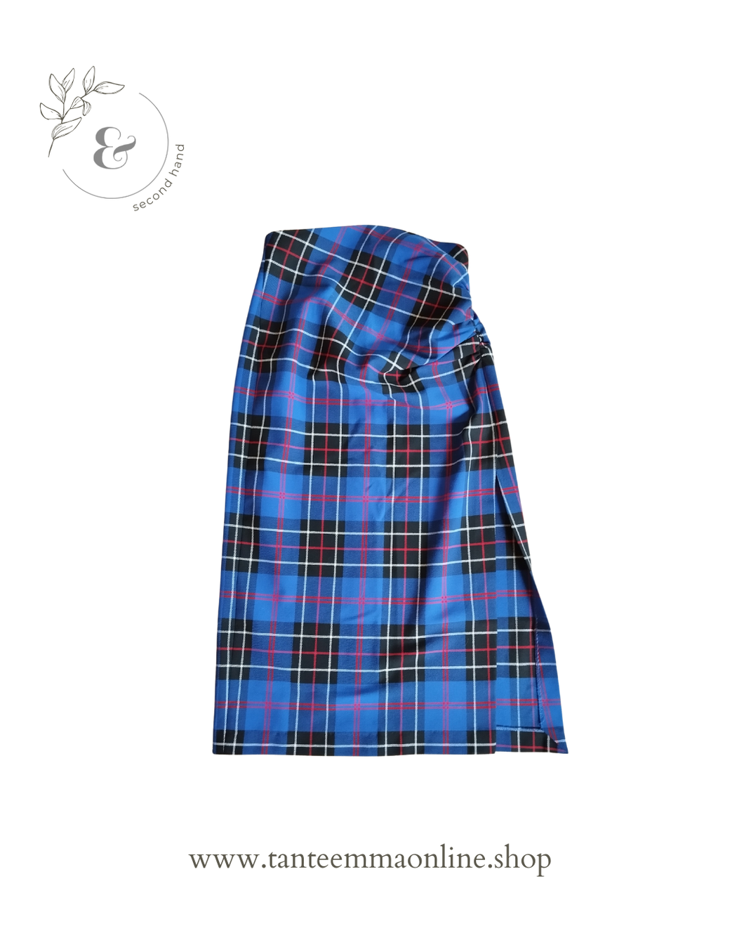 Gonna lunga stile tartan - blu - Zara - taglia M