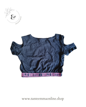 Load image into Gallery viewer, Gym short t-shirt - black - girl - size 8/10 years - 134/140 cm
