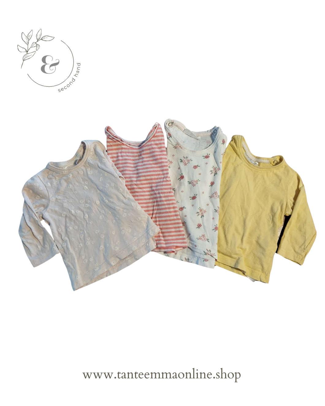 Set of 4 long-sleeved T-shirt - girl - 4/6 months - 68 cm