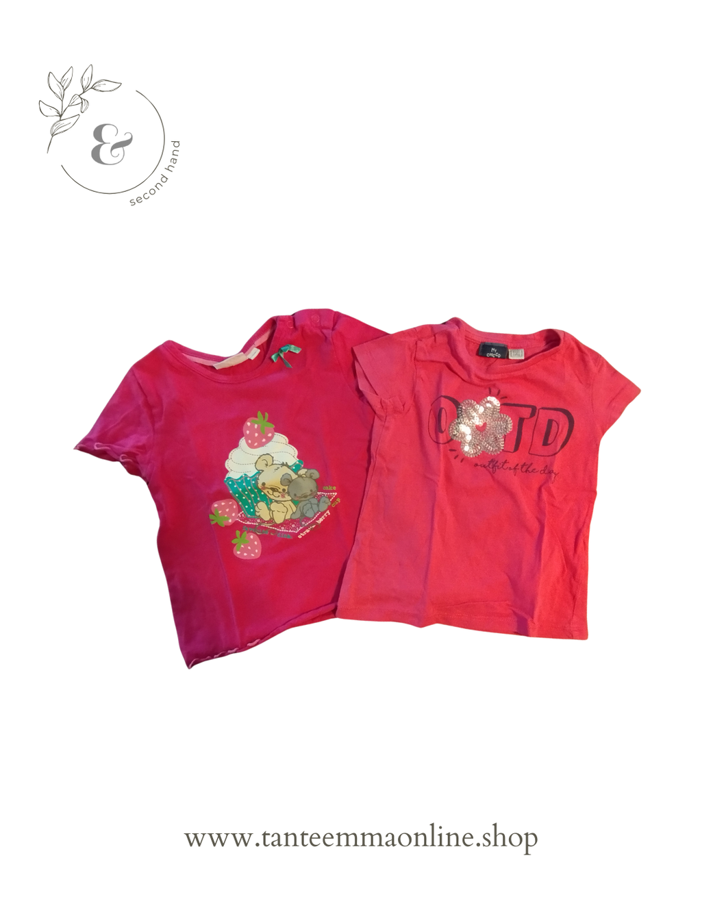 Set of 2 t-shirt fuchsia - cotton - 2 years