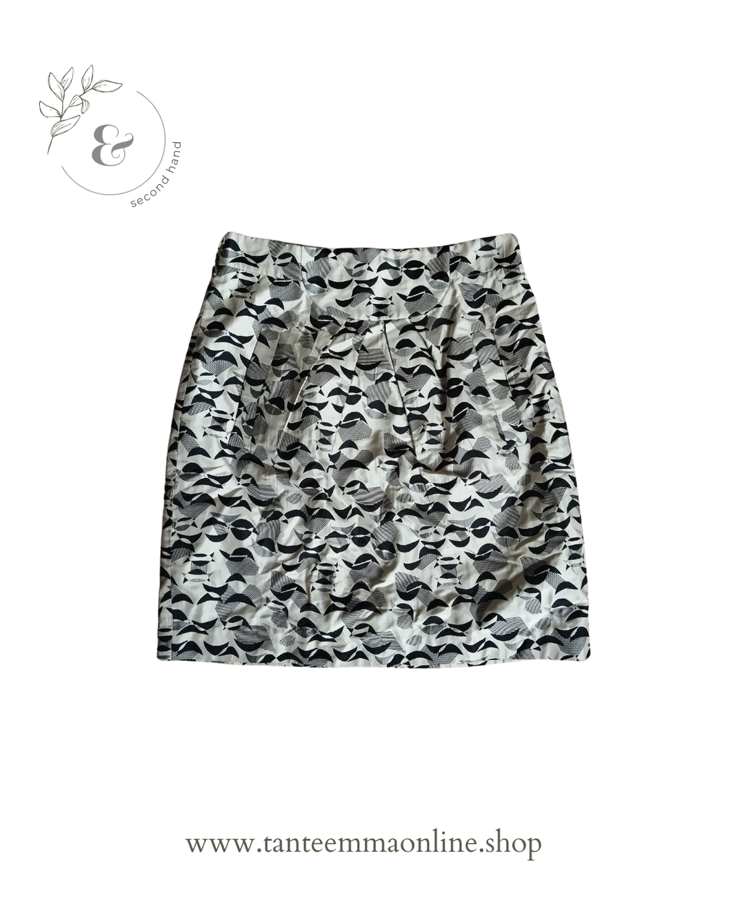 Silk skirt - white with black design - woman - spring summer - size 38