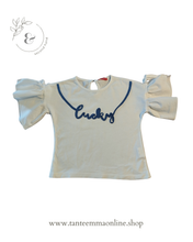 Load image into Gallery viewer, White t-shirt with ruffled sleeve - cotton - gb baby - girl - 3 years
