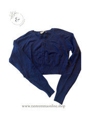 Carica l&#39;immagine nel visualizzatore di Gallery, Cardigan corto - blu - poliammide e viscosa - taglia XS
