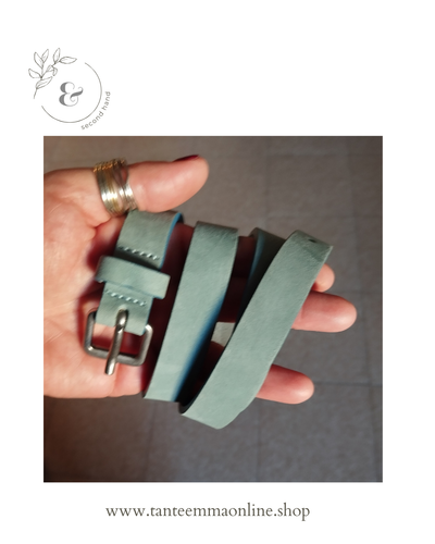 Belt in real leather - color Amalfi green - new without tag- woman - made in Italy Tante Emma Online