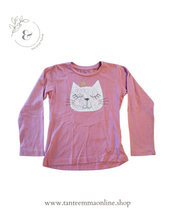 Carica l&#39;immagine nel visualizzatore di Gallery, T-shirt manica lunga - rosa - gatto - cotone - 7/8 anni - 128 cm
