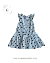 Carica l&#39;immagine nel visualizzatore di Gallery, Abito senza maniche - bianco con cuori blu - bambina - 100% cotone - Ovs - taglia 5/6 anni

