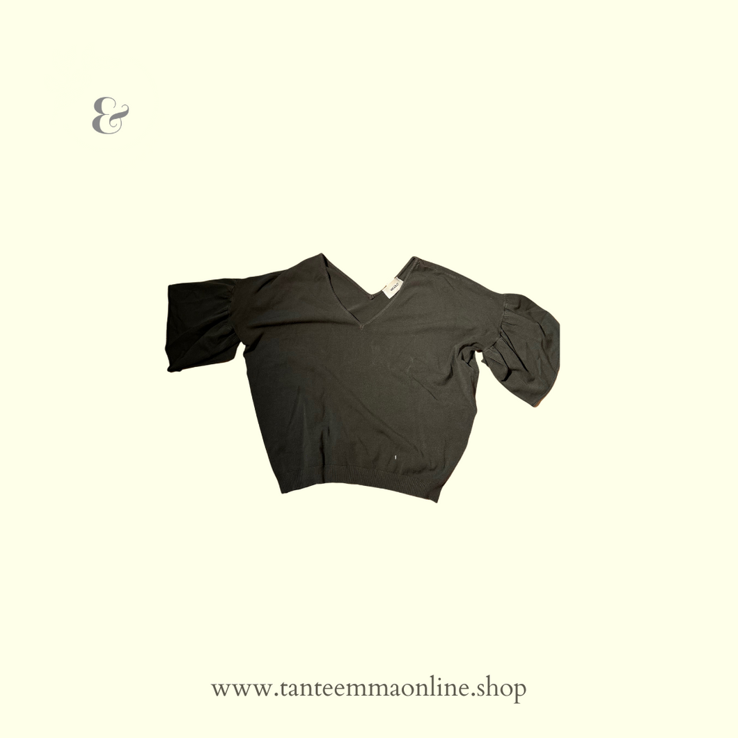 Short sleeved shirt | matt grey | with v-neck | S | Vicolo