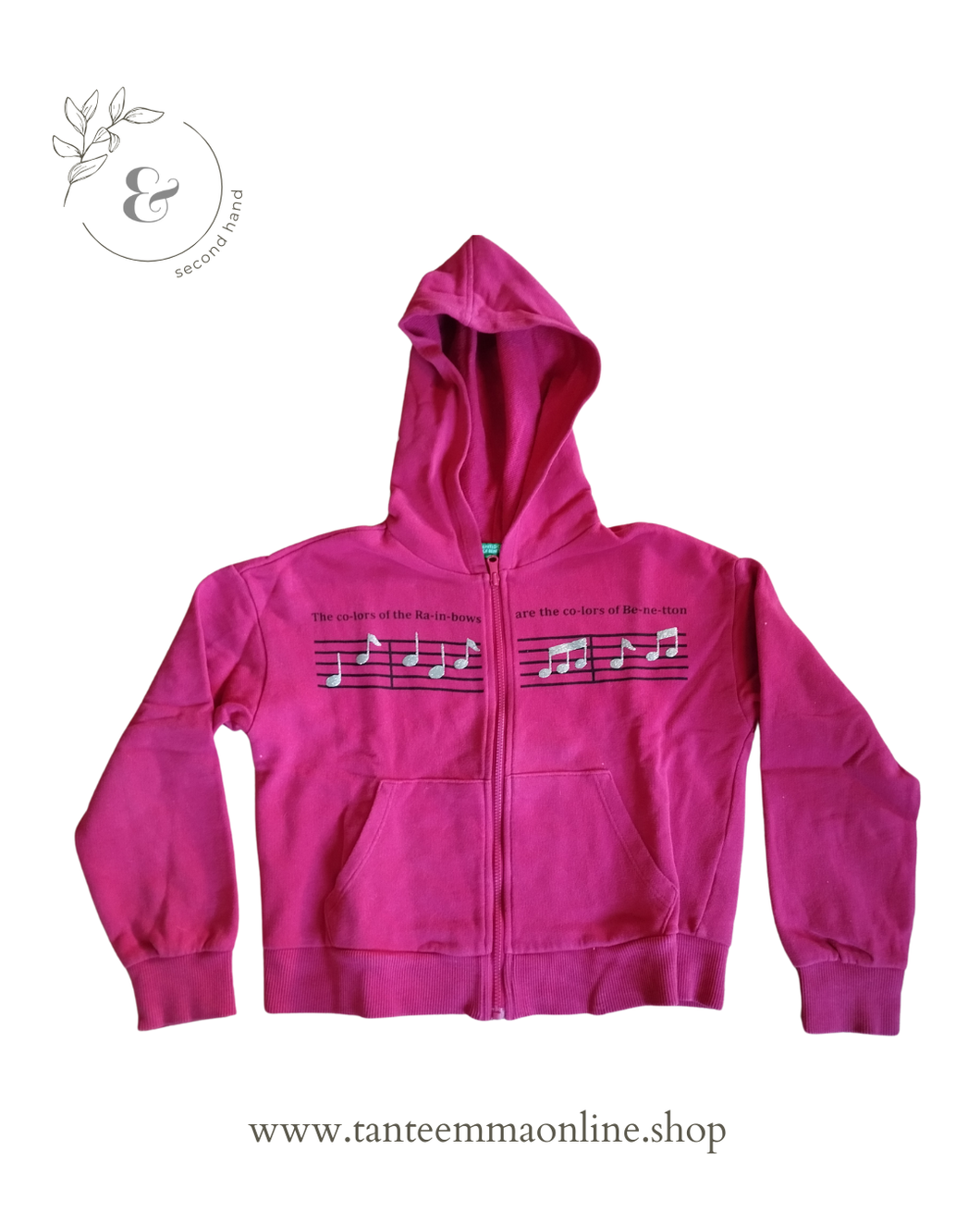 Felpa con cappuccio - Fucsia - United Colors of Benetton - bambina - 5/6 anni