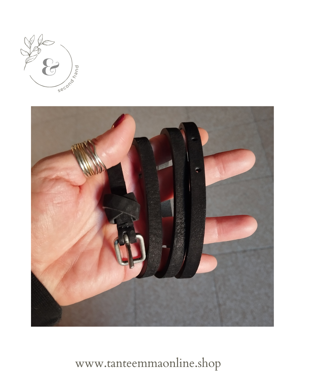 Black belt in real leather - made in Italy - new without tag - woman Tante Emma Online