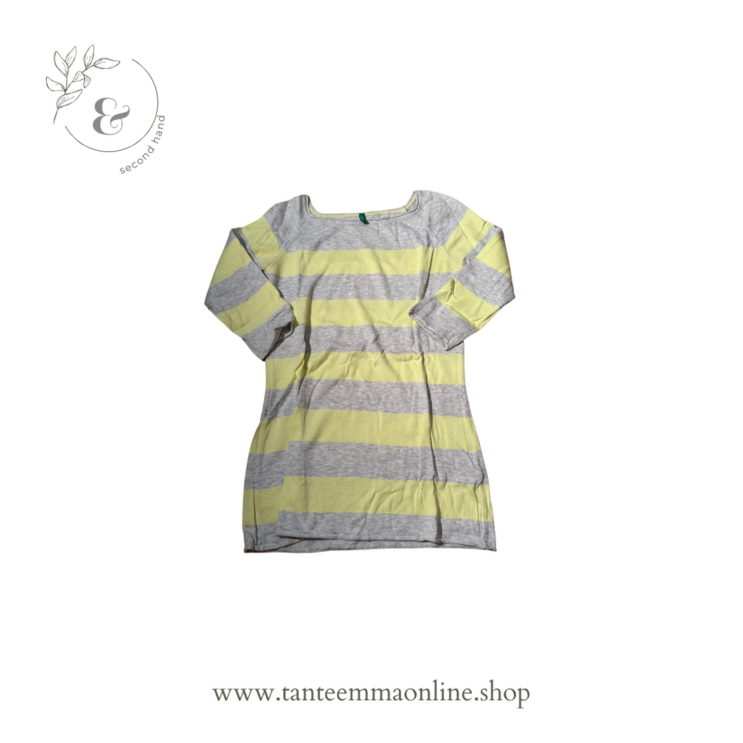 Short sleeved shirt | striped | green and grey | M | Benetton