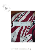 Load image into Gallery viewer, Sleeveless dress - midi - fantasy pattern - Bordeaux, white and black - woman - Altamira Milano - size S
