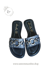 Carica l&#39;immagine nel visualizzatore di Gallery, Sandals - black real leather - with buckles and studs - woman - summer - Lou Lou - size 38 Tante Emma Online
