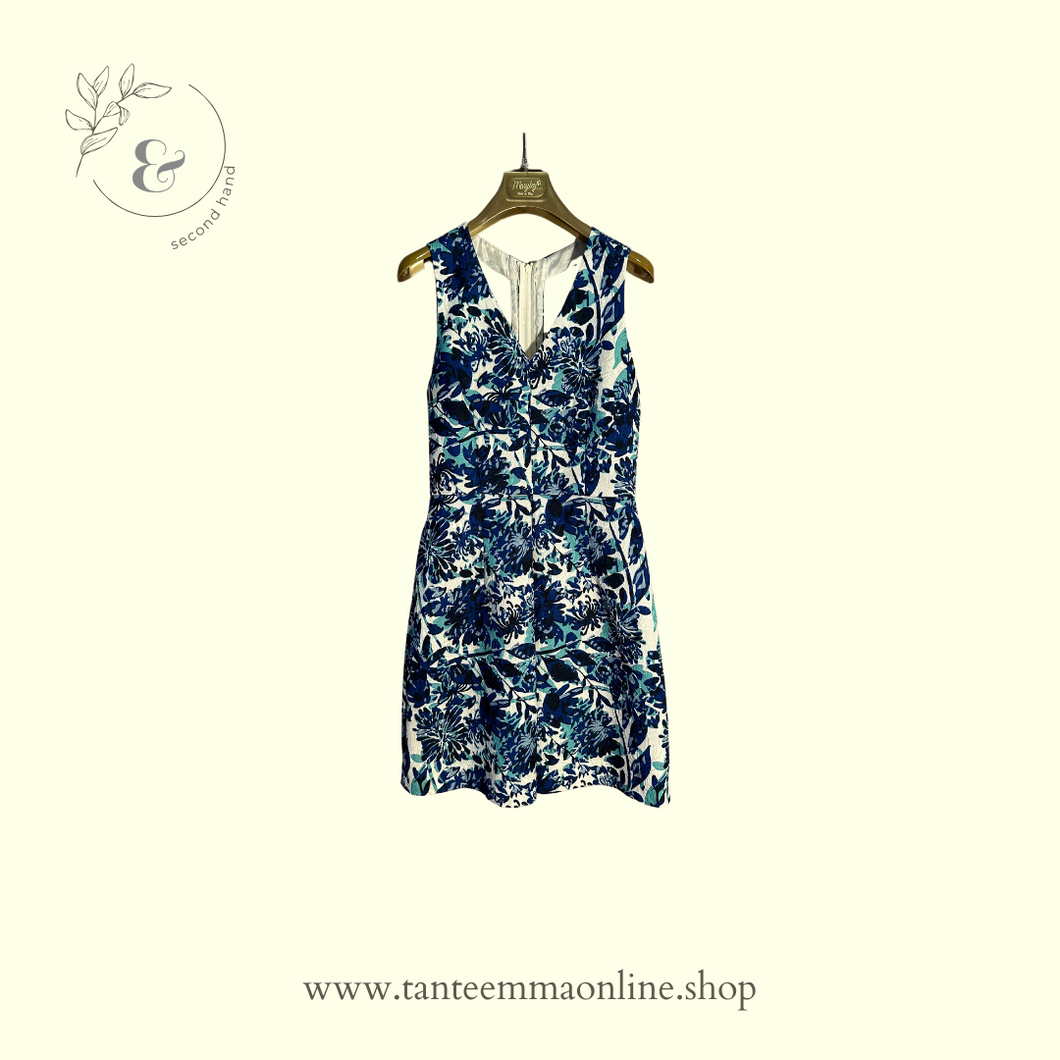 Elegant dress | bright blue | floral | S | H e M