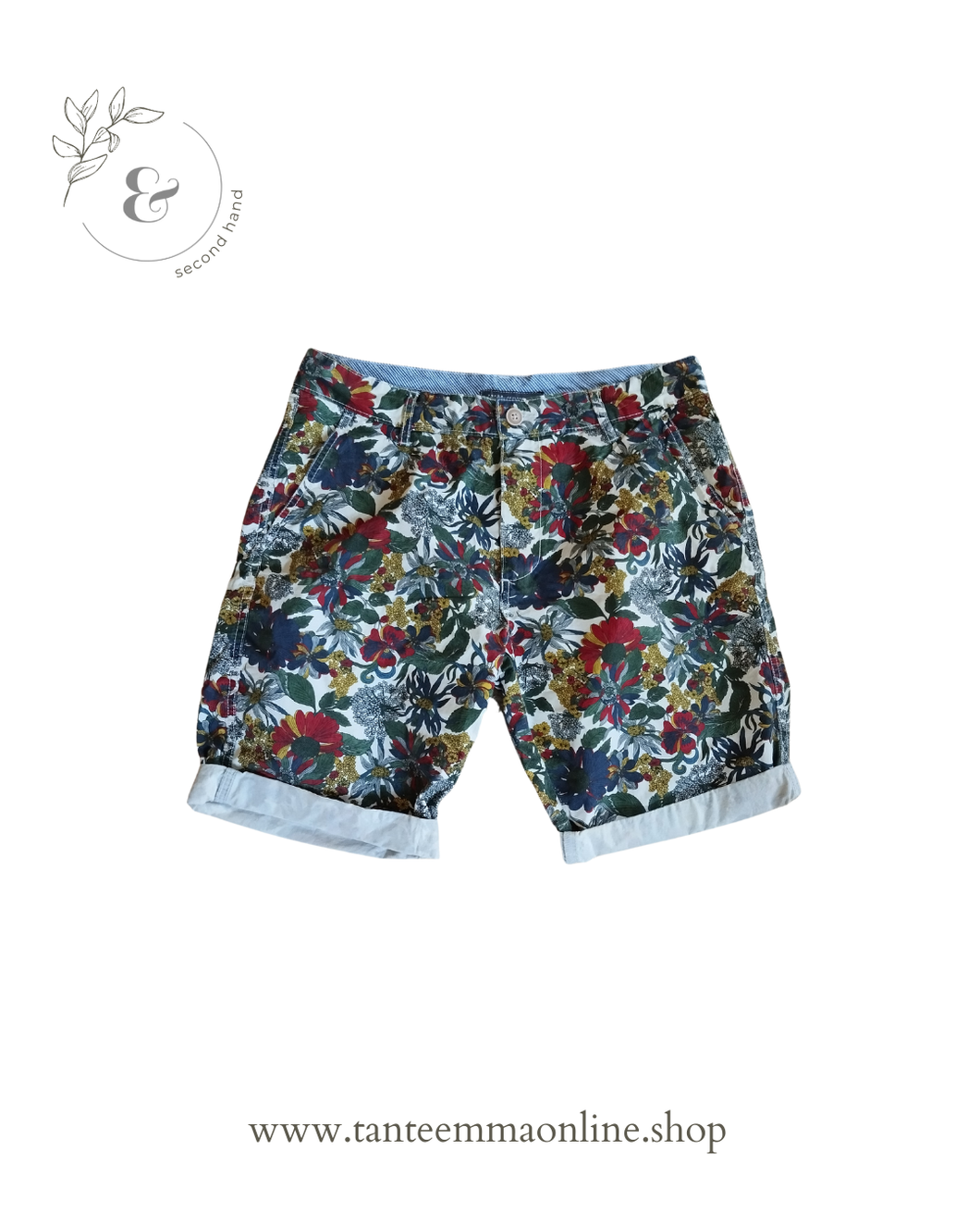 Pantalone corto - uomo - fantasia floreale - 100% cotone - estivo - Kruder - taglia 48