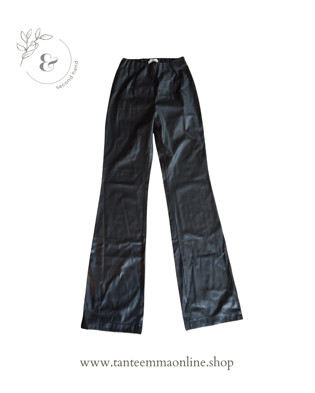 Black faux leather trousers - woman - size S