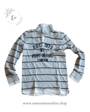 Carica l&#39;immagine nel visualizzatore di Gallery, Long sleeve polo - striped grey and blue - Boy - Pepe Jeans - size 16 years Tante Emma Online
