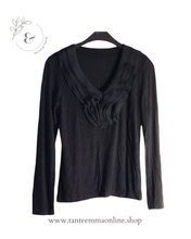 Carica l&#39;immagine nel visualizzatore di Gallery, T-shirt sottogiacca manica lunga - nero - viscosa - taglia M
