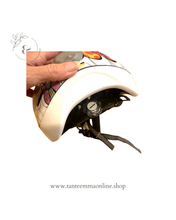 Load image into Gallery viewer, Bycycle helmet - white with flowers - size 46/51 cm
