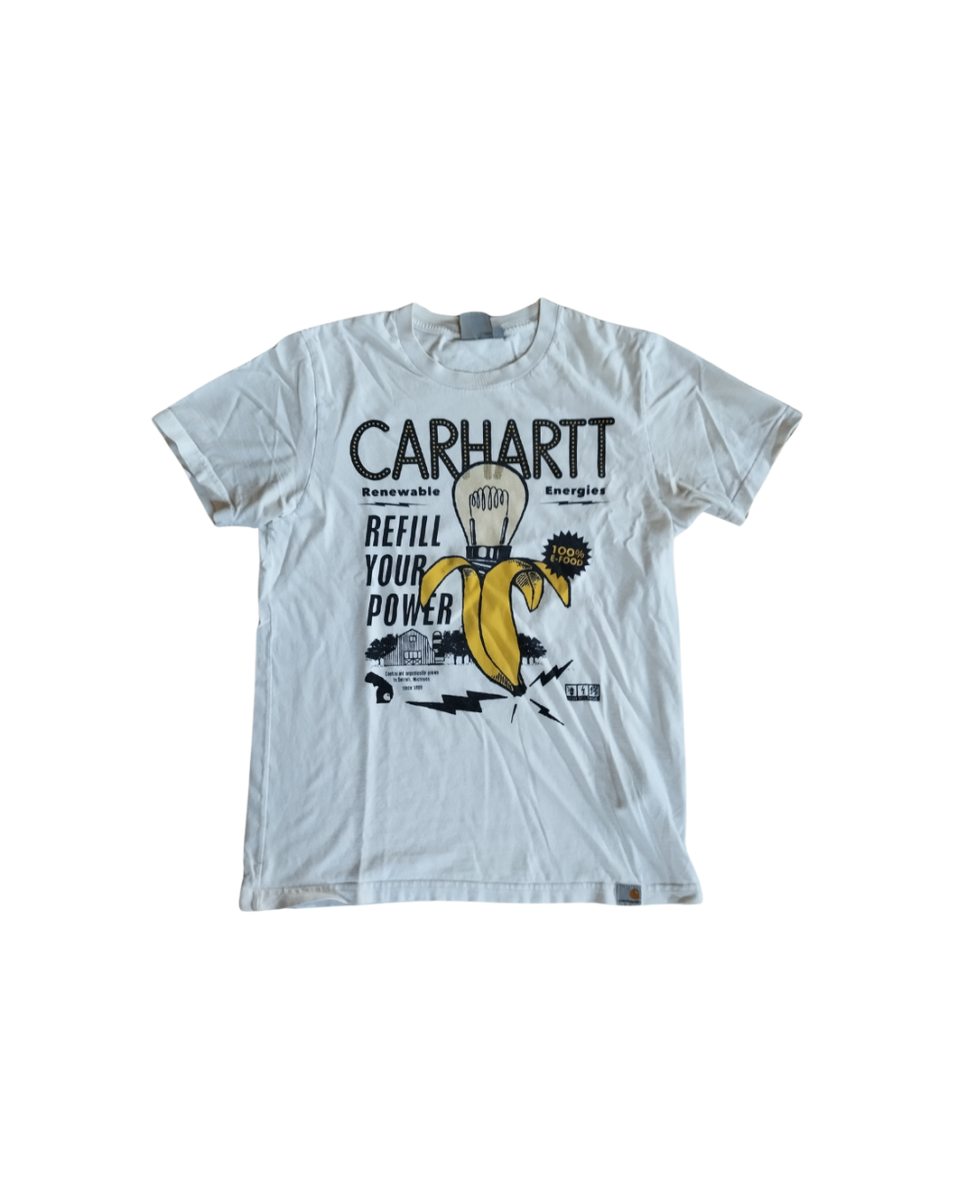 T-shirt manica corta - bianca - banana e lampada - Carhartt - junior - taglia XS