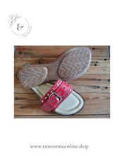 Load image into Gallery viewer, Sandals - red real leather - summer - buckles - woman - size 38 Tante Emma Online
