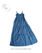 Carica l&#39;immagine nel visualizzatore di Gallery, Abito lungo senza maniche - Blu - estivo - donna - cotone - taglia 36
