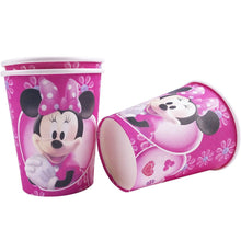 Carica l&#39;immagine nel visualizzatore di Gallery, Fun Birthday Party for Kids, Girls, Baby with Minnie Mouse Party Decoration Theme Party Supplies - Tableware, Set - Paper Cup, Plate - Tante Emma Online
