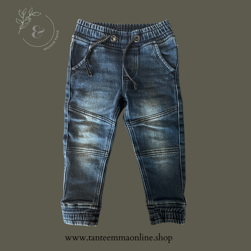 Tante emma-jeans-18/24-blu con prime linee e pizzo